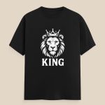 Classic Crew T-Shirt with puff grey vinyl lion print by Aradhya Official