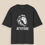 Puff Grey Lion Oversized T-Shirt with 3D vinyl lion print by Aradhya Official