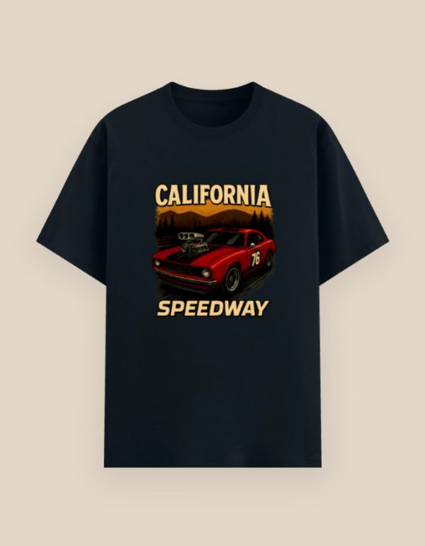 Unisex classic t-shirt featuring California racer car design in vintage style