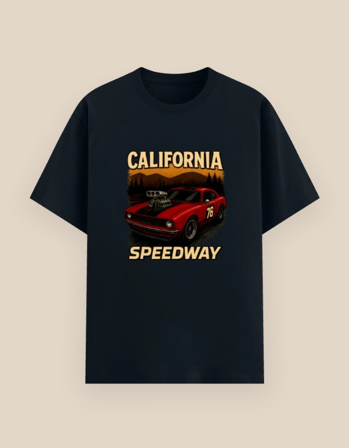 Unisex classic t-shirt featuring California racer car design in vintage style