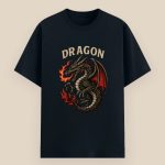 Dare Dragon T-Shirt – A bold unisex tee by Aradhya Official featuring a striking dragon design, made with 100% cotton and perfect for lovers of fearless fashion.