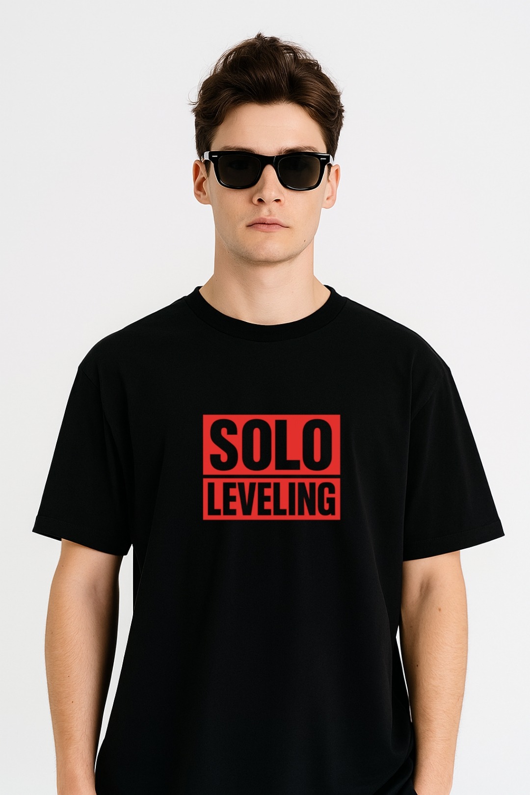 Unisex anime t-shirt featuring Sung Jinwoo in Shadow Monarch form from Solo Leveling