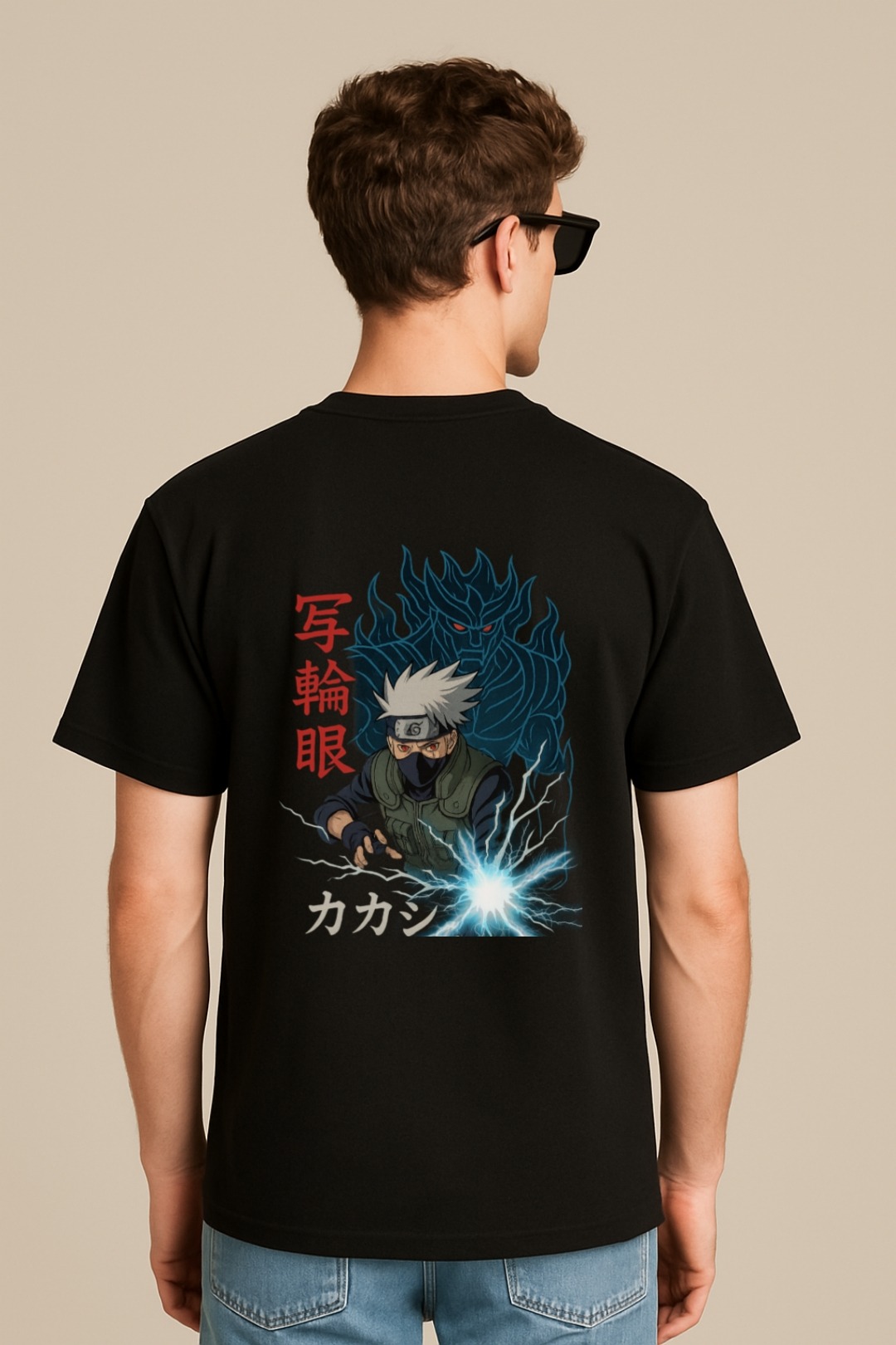 Unisex basic t-shirt with Kakashi Hatake anime print – 100% cotton fabric