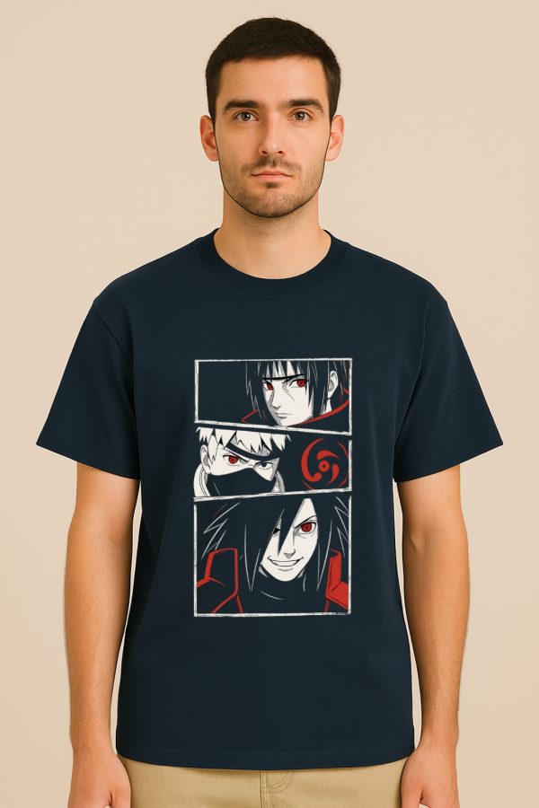 Itachi Kakashi Madara T-Shirt – Naruto anime design on unisex classic crew tee