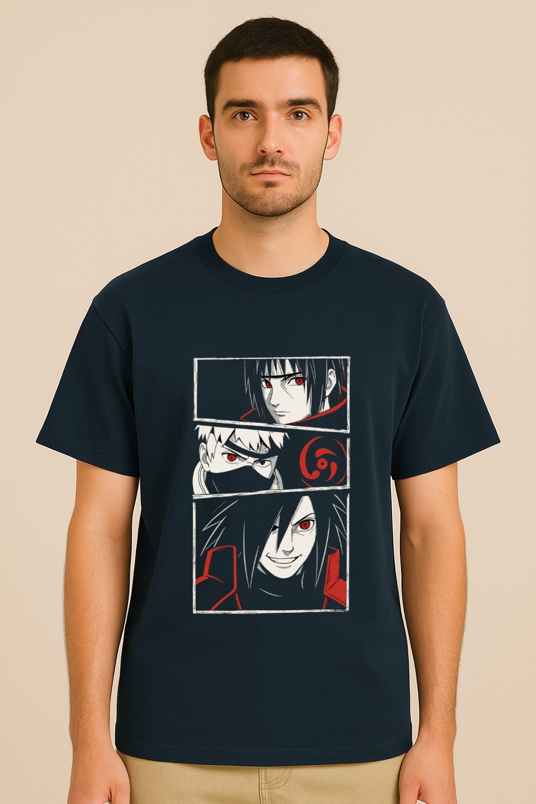 Itachi Kakashi Madara T-Shirt – Naruto anime design on unisex classic crew tee