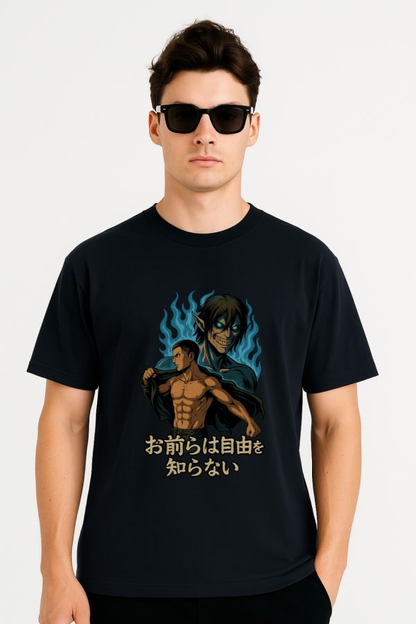 Eren Yeager T-Shirt featuring Attack on Titan design on classic unisex crew tee