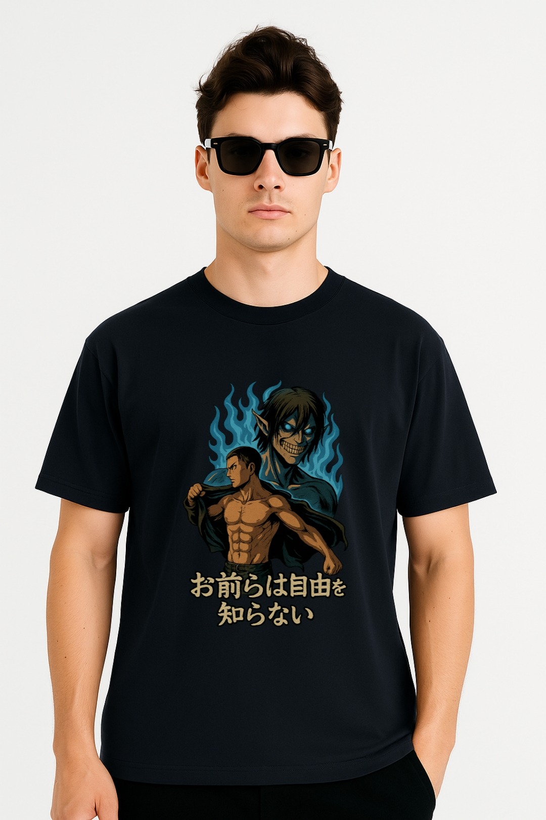 Eren Yeager T-Shirt featuring Attack on Titan design on classic unisex crew tee