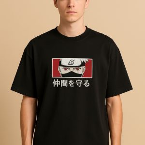 "Men’s Naruto T-shirt featuring Kakashi Hatake – 100% cotton anime crew neck tee by Aradhya Official"