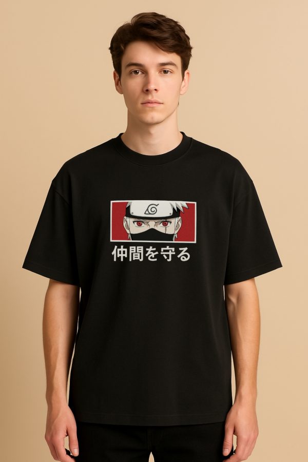 "Men’s Naruto T-shirt featuring Kakashi Hatake – 100% cotton anime crew neck tee by Aradhya Official"