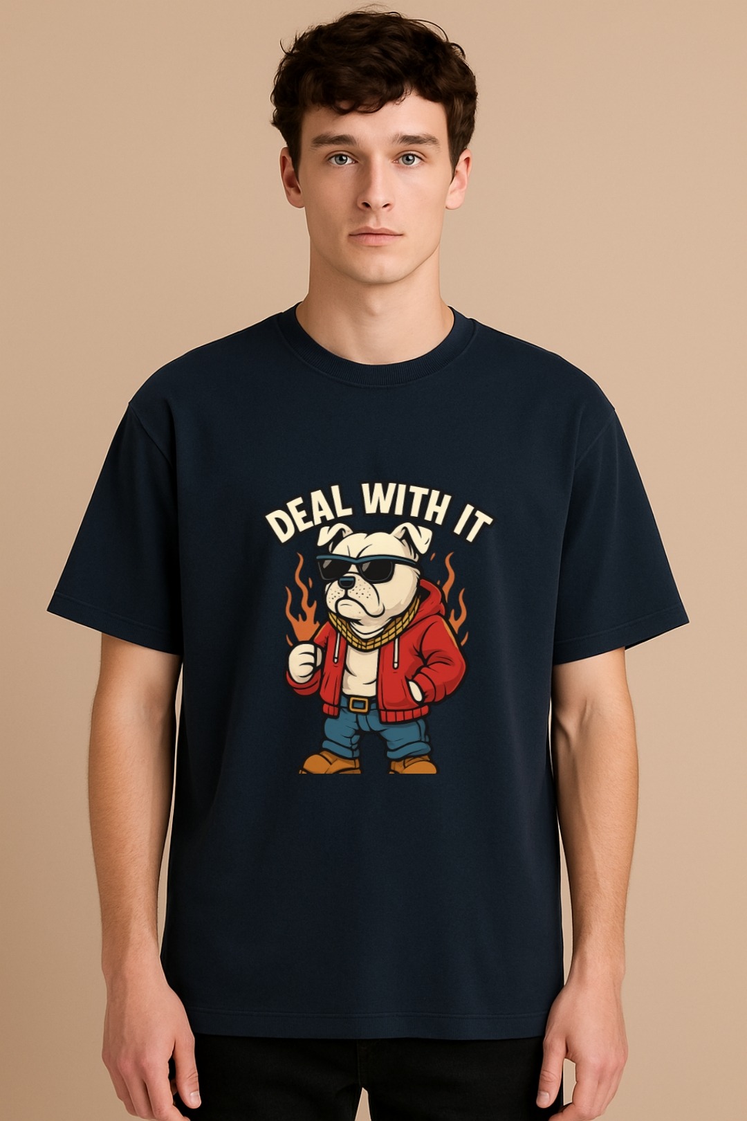 Dog with Attitude Graphic tee over-sized