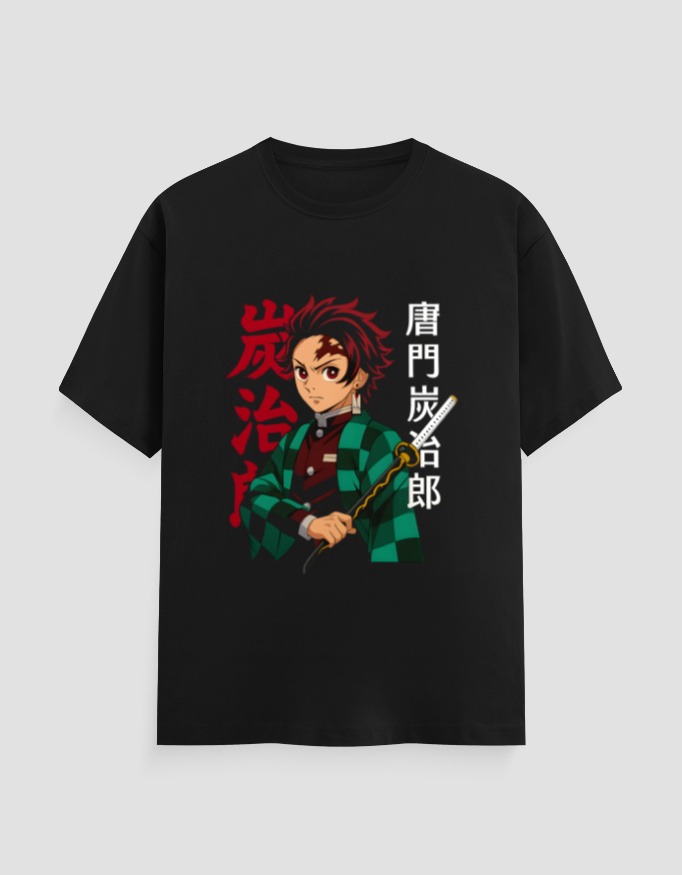 Unisex Classic Crew T-Shirt with Tanjiro Kamado Design from Demon Slayer – Aradhya Official