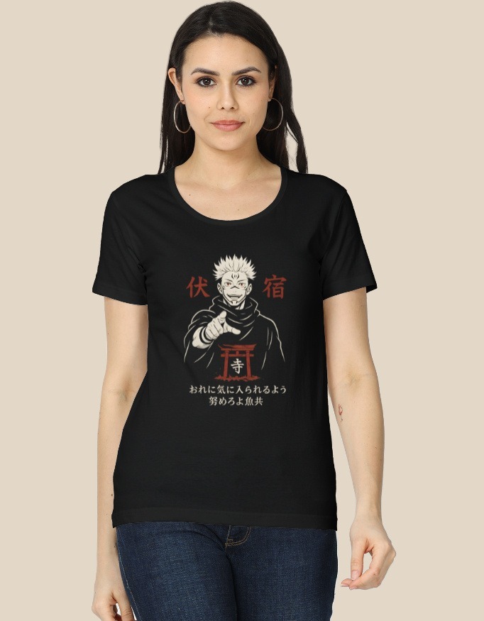 Female Classic Crew T-Shirt with Light Yagami Death Note Anime Design – Aradhya Official