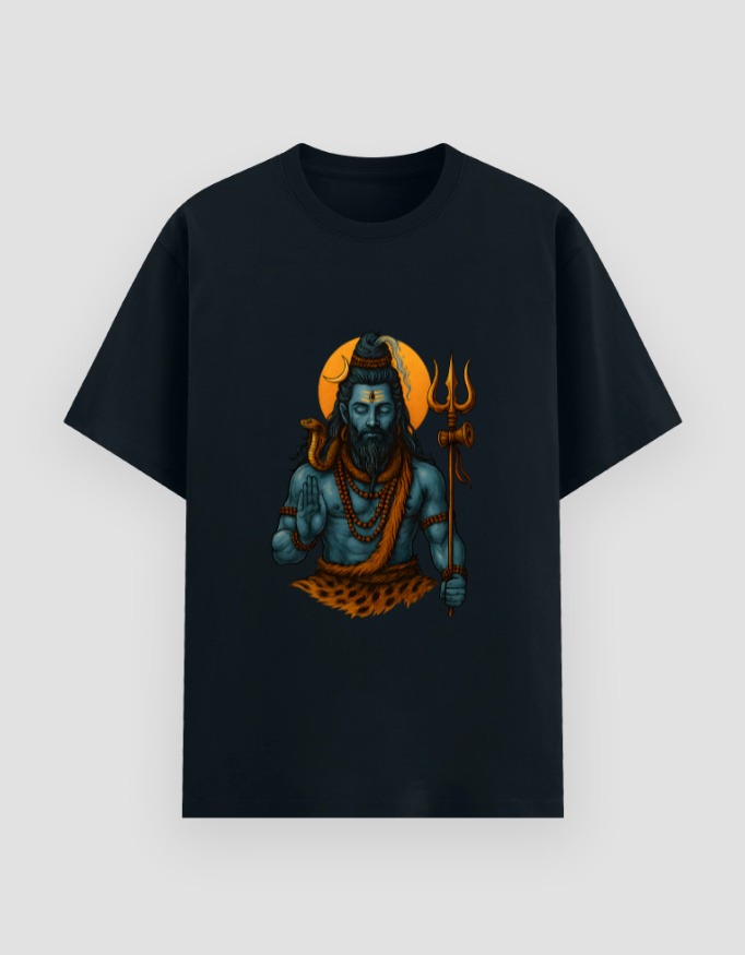 Unisex Basic T-Shirt with Lord Shiva sacred design by Aradhya Official
