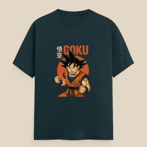 Classic Crew T-Shirt with Goku off-centered anime design by Aradhya Official
