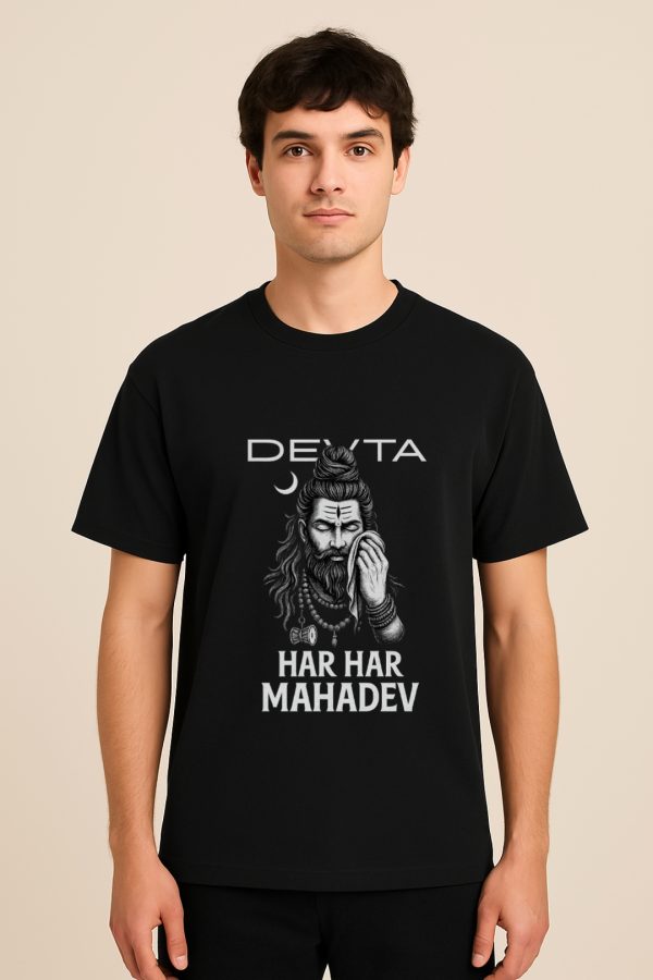 Classic Crew T-Shirt with Lord Shiva sacred design by Aradhya Official