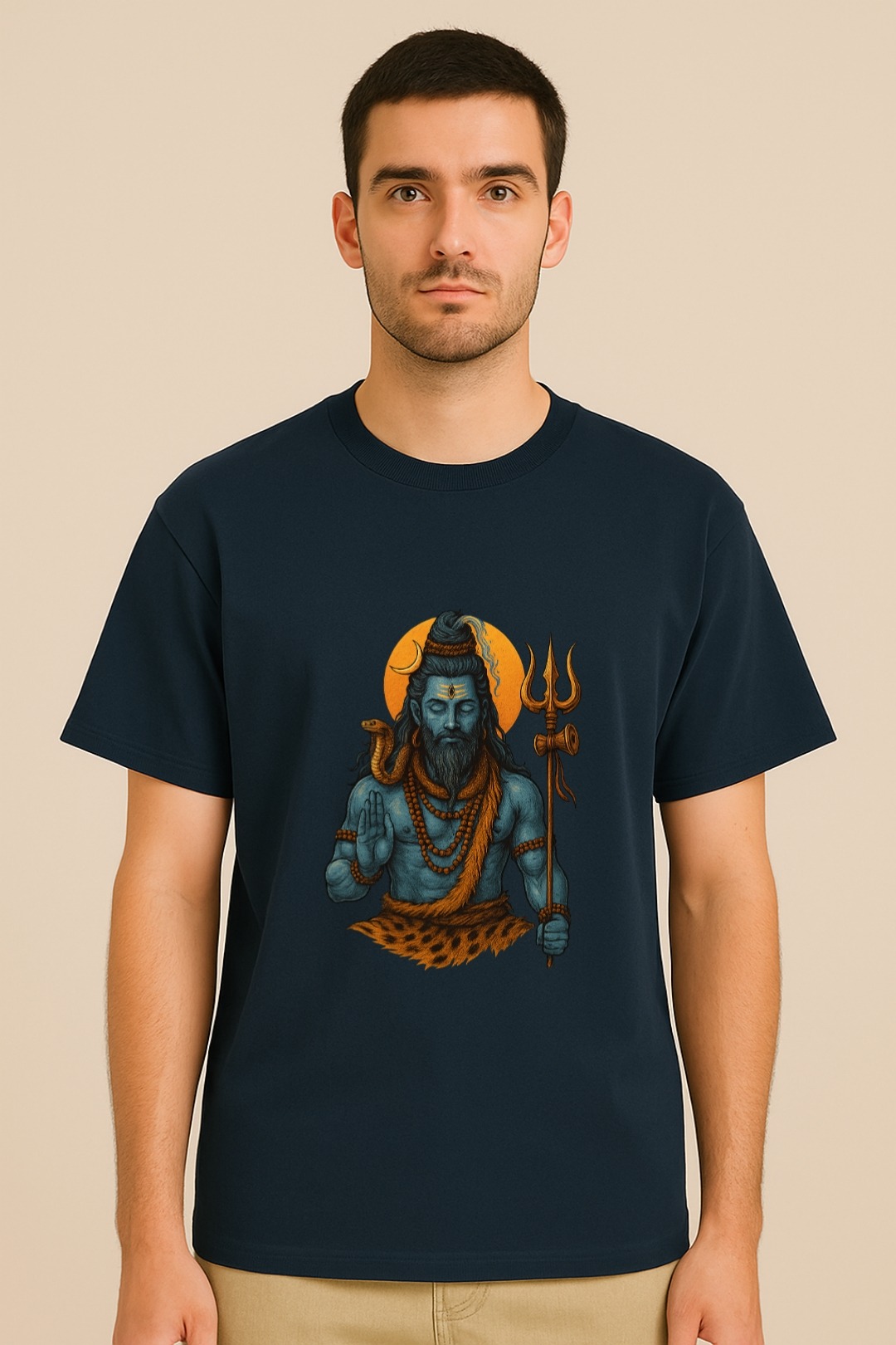 Unisex Basic T-Shirt with Lord Shiva sacred design by Aradhya Official